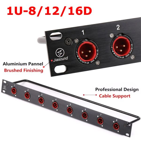 Pannello patch di rack dell'attrezzatura 8 12 a 16 vie XLR Canon maschio Connnector 1u Flight Case Fute per il cavo audio di altoparlanti professionale mixer DJ