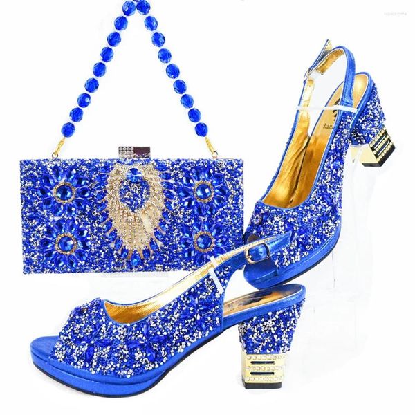 Scarpe da abito doershow Coming Women Shoe and Bag Set decorato Italia nigeriano HJK1-23