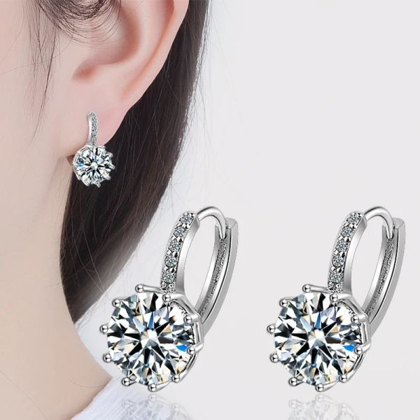 Ohrringe lxoen klassische silberne Farbe aaa cz Hoop Ohrringe für Frauen mehrfarbige Mode Großhandel billige Fabrikpreis Hochzeitsfeier Geschenk