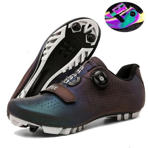 Sapatos de ciclismo MTB Men Men Sapatos de bicicleta de estrada de bloqueio automático VELOCIDADE RAÇA BOTAS DE MUITO MULHERES SPD PEDAL MONTAY MONTANHA