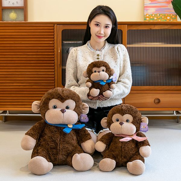 Cross Border Little Affen Puppe süße Baustein Affe Plüsch Spielzeug Krawatte Gorilla Doll Grab Machine Puppe Großhandel Großhandel