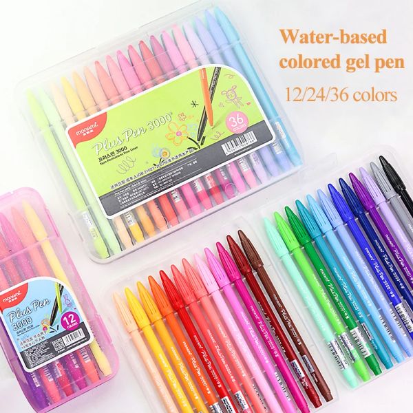 PENS MONAMI WASSERBASIONSE GELSTALEN 12/24/36 Farben Handkonto Hook Line Schreiben/Graffiti/Notizen Canetas Stationery plus Pen 3000