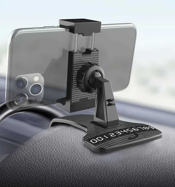 Mobiltelefonhalter montiert Halter Universal Car Mount Halter Hud Dashboard Smartphone-Halter Non-Slip für Mobiltelefon GPS Black 360-Rotate für Y240423
