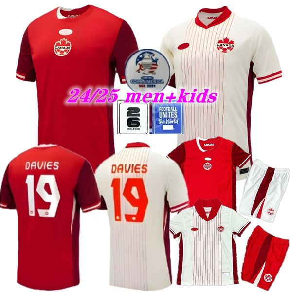 NEU CANADAS Soccer Jersey MAILLOT DE FOOT 2024 COPA America Cup Kinder Kit 2025 kanadische Nationalfußballhemd 24/25 Home Away Buchanan Davies David