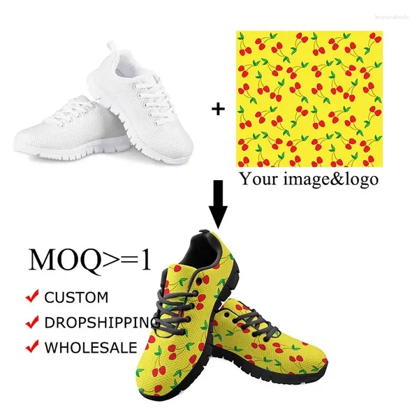 Scarpe casual Hycool 2024 Donne Fruit Fruit Fruit Fruit Cherry Sneakers Sport Ladies Lance Mesh