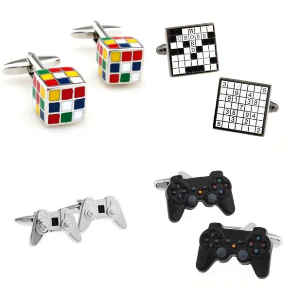 Link Vendita calda Magic Cube Cross Words Game Game Handle CuffLink Cuff Link Spedizione gratuita