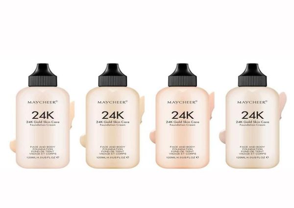 24k feuchtigkeitsspendende flüssige Foundation Creme Make -up Schönheit wasserdichte langlebige Naturbasis Full Concealer6418982