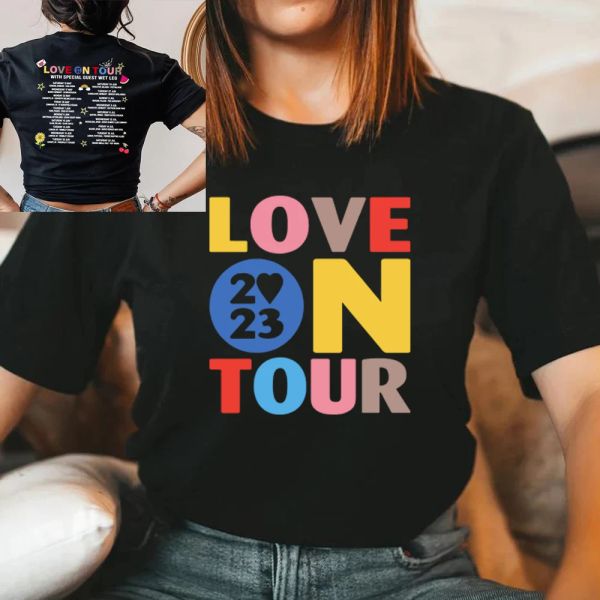 Webcams love on tour 2023 t magliette hs concerti tee music amante tshirt unisex tees graphic tees maniche corta amore su tour merch streetwear top