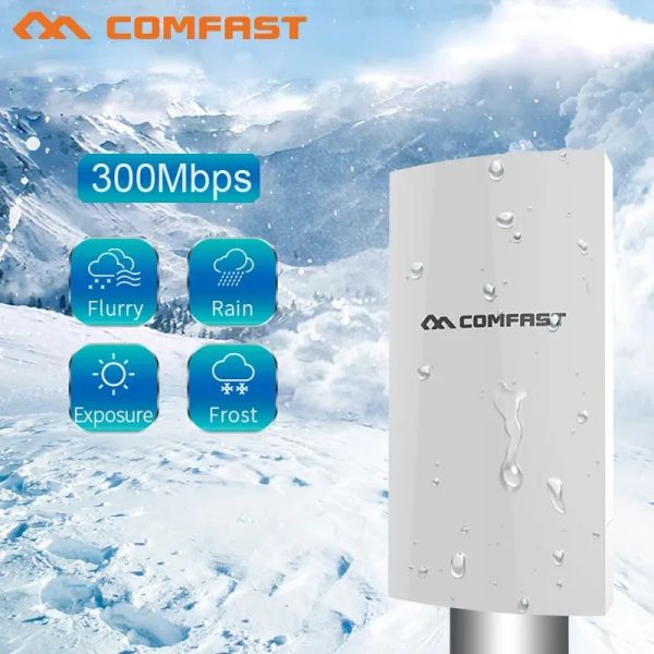 Roteadores 300mbs 2,4 GHz 5dbi Antena CPE externo AP 1km de longo alcance Ponto de acesso à ponte sem fio Display Digital WiFi Router Comfast E130N