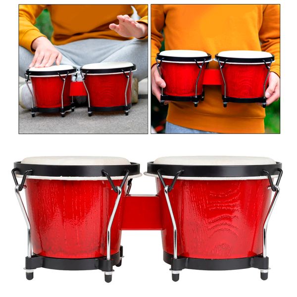 Strumenti 6 '' 7 '' djembe bongo tamburo a percussione bongo tamburo solido legno trasparente morso di avviamento amanti del batterista