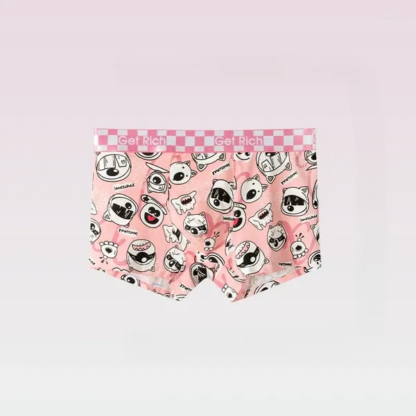 Underpants Männer Boxer niedliche Cartoon gedruckte Unterwäsche Teen dünne atmungsaktive Höschen Schweiß Absorption Knickers Mann u konvexe Boxershorts