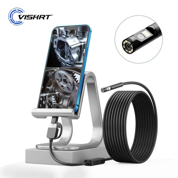 Telecamere da 3,9 mm Ultra sottile 3 in1 endoscope fotocamera per Android Waterproof Dual Lens 1080p HD Rigid Typec BORESCOPE CAMERA 8MM