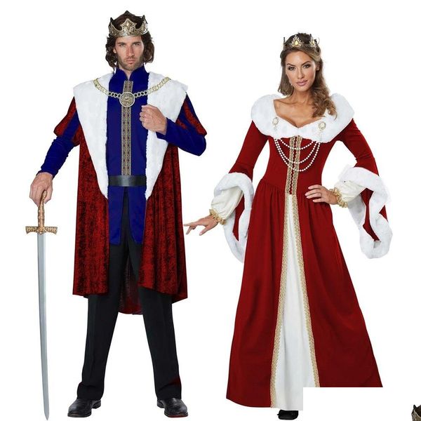 Costume a tema Halloween Sexy Royal Couple Cosplay Court European Court Christmas Dress Drop Delivery Delivery Costal Dhfyk
