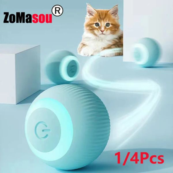 Steuerung 1/4pc Cat Interactive Ball Smart Cat Toys Elektronische interaktive Katzenspielzeug Indoor Automatic Rolling Magic Ball Cat Game Accessorie