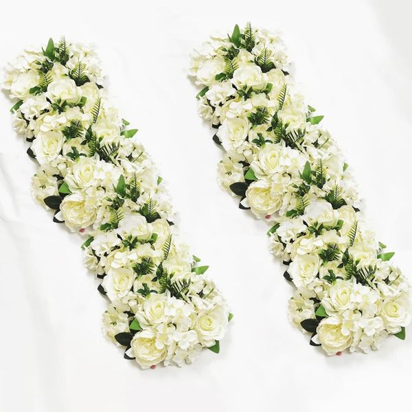 50cm de rodovia de casamento citado Arches Flowers Rose Rosa Peônia Hydrangea DIY Porta arqueada Flor Row Decoração de decoração 240419