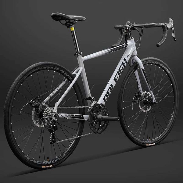 Bikes 700c Road Bike in bici in lega in lega stradale per biciclette di ghiaia Curva dritta manubrio dritta 30/33 Speed City Bicycle Student Adult Y240423