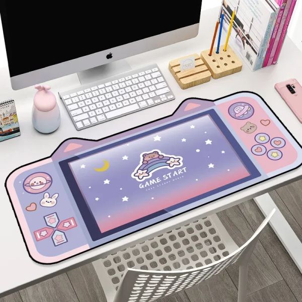 Restos fofos de gato orelha grande mouse almofada de teclado para teclado de computador de mesa grande jogador de gamerpad desenho animado kawaii games mouse pad notebook acessórios