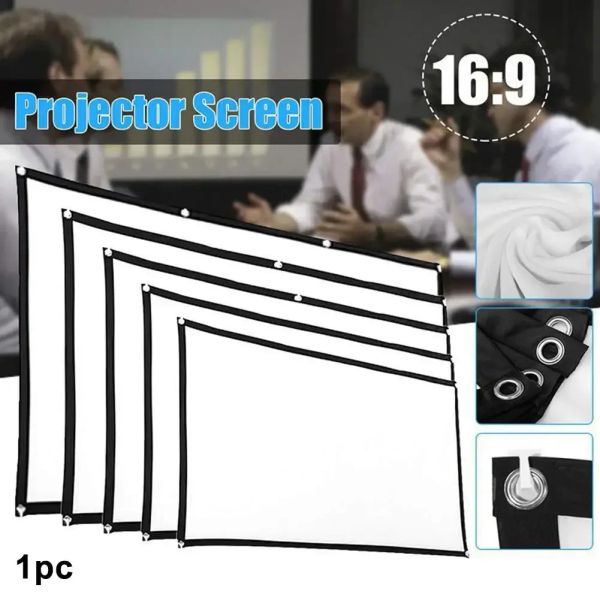 Projectores de peças Tela Fabric Projector Pano Antilight 60 72 84 100 120 150 polegadas Office ao ar livre Acessórios simples de cortina