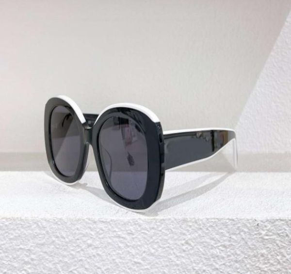 Schwarz weiße Oeresizing Sonnenbrille graue Linse 54mm Frauen Mode Sonnenbrillen UV400 Schutz mit Box8154026
