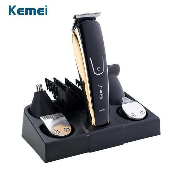 Clippers 100240V KEMEI 5 EM 1 TRIMER DE CABELO DE CABELO ELÉTRICO Titanium Clipper Barba Máquina de barbear Men.