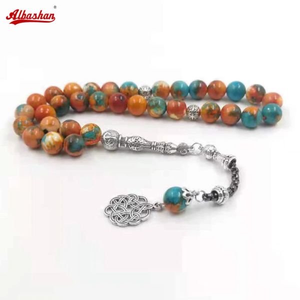 Abbigliamento tasbih arcobaleno agate pietra perle di preghiera musulmana 33 45 66 99Beads braccialetto gioielli islamici Accessori arabi a portata di mano