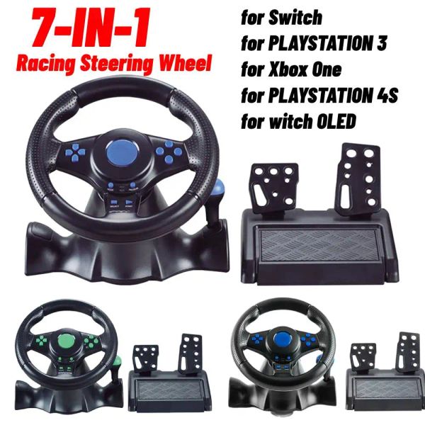 Wheels Racing White Wheel Dual Fritch Aunch Control Computer Steringwheel USB Car per Switch/Xbox One/360/PS4/PS2/PS3/PC