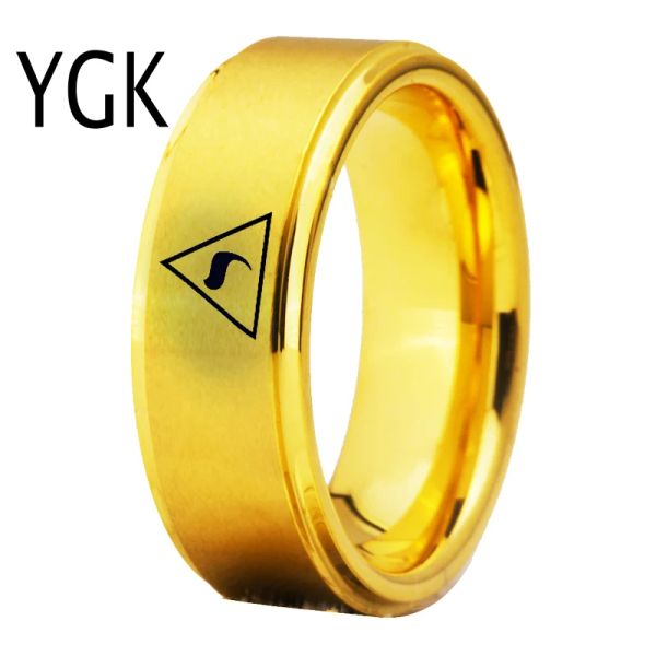 Bandas YGK Jewelry Scotish 14th grau maçônico maçom maçom tungstênio anéis para no noivo masculino Ring Anniversary