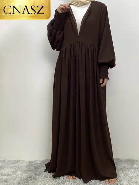 Ethnische Kleidung Muslim Abaya Kleid Dubai marokkanischer Kaftan Chiffon Frauen Kleider für Prom Türkei Schwarz, lange verschleiert sich mit gesäumtem Ramadan