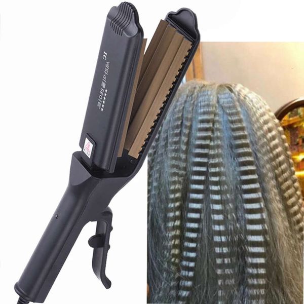 Cerâmica para penteado fofo Curling Currugation Plate Crimper Irons Irons Anti estático Crimping Ferro