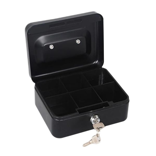 Boxen Cash Box Bills Coin Locking Aufbewahrungsprüfung Sicherheits sicheres Desktop Edelstahl mit Keys Home Tragbares Büro für Geld klein