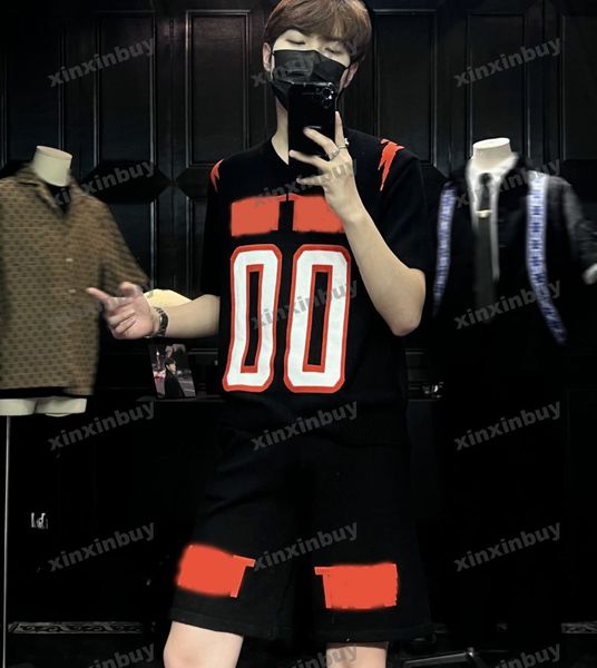 XinxinBuy Men Designer Tee camise