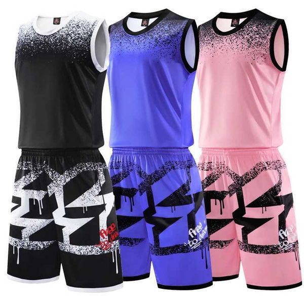 Fans Tops Tees Kinder Basketball -Trikot Sets Uniformen Kits Kinder Jungen Mädchen Sportkleidung atmungsaktiven Männern Weste Training Basketball Trikots Short Y240423