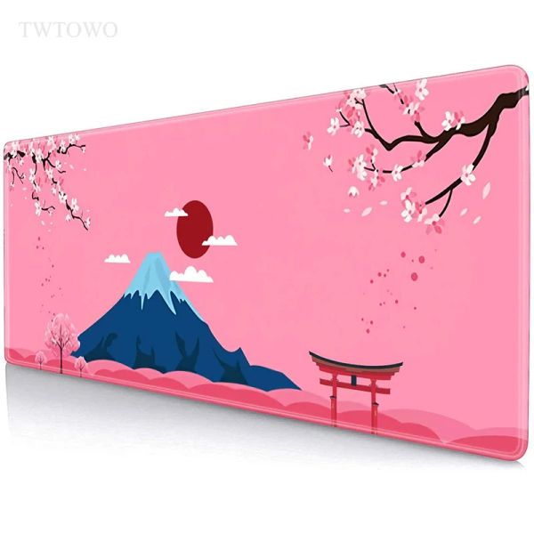 Pink Pink Mt Fuji Kirschblüten Sakura Maus Pad Gaming XL Home Custom Mousepad xxl Mousepads weicher Naturkautschuk Teppichmatte