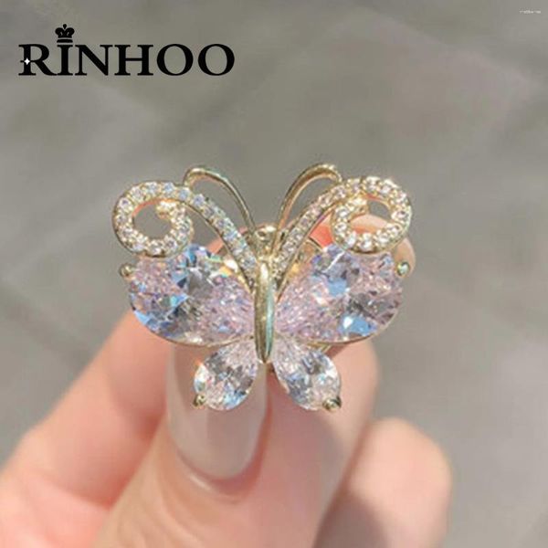 Spille Rinhoo Butterfly di cristallo scintillante per donne simpatiche pins di fiori di fiore per animali da fiori amici regalo