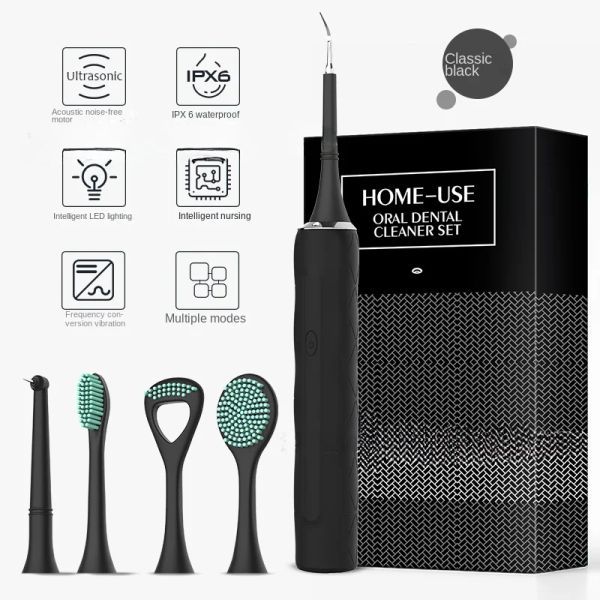 Teste Electric Dental Calculus Remover Care orale 5 macchie in modalità Tartar Denti Uscrottatura elettrica con spazzola per rivestimento della lingua