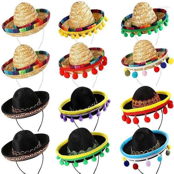 Berretti divertenti Mini cappello mini sombrero messicano con cappelli da festa di carnivali per la testa Accessori per bambini per animali da compagnia