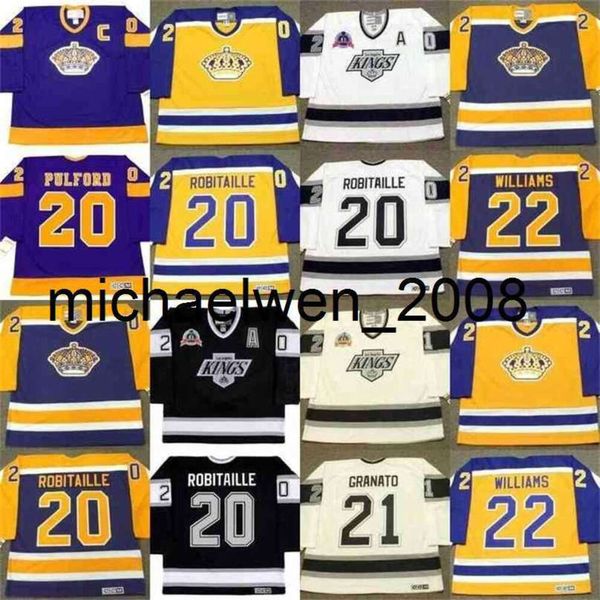 Kob Weng Jersey Bob Pulford Luc Robitaille Tony Granato Tiger Williams Eddie Shack Custom Ice Hockey Jerseys S-5xl