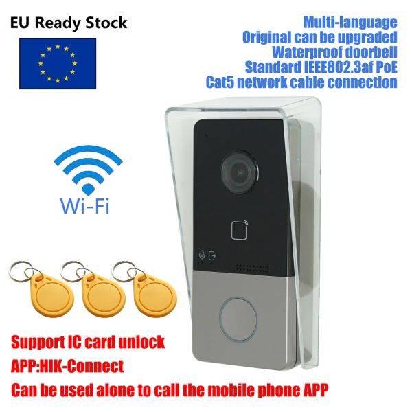 Doorbells Hik Multilanguage DSKV6113WPE1 (C) IP kapı zili, wifi kapı zili, kapı telefonu, video intercom, su geçirmez, destek kartı