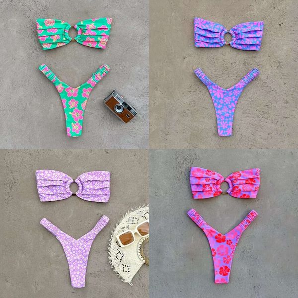 Costumi da bagno micro bikini push up women da bagno 2023 set femminile sexy set brasiliano set perizoma bibico bibico da nuoto stampare abbigliamento da spiaggia da spiaggia