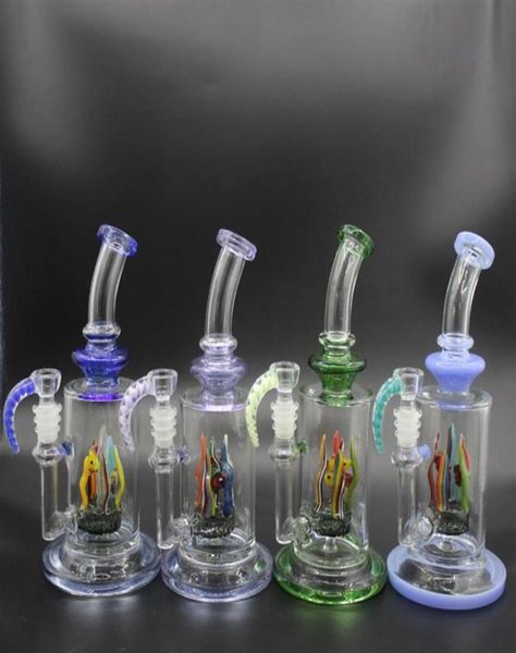 NEU 4 STYLES OIL RIGSE SEA World Series Glasswasserrohre Bongs Bubbler Öl Rig Shisha Neues Becherglas Fisch Wasserpflanze Unique259J7968031