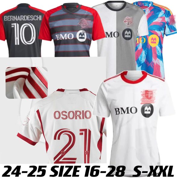 2023 2024 2025 MLS Toronto FC Maglie di calcio Kaye Bernardeschi 2024 25 Osorio Insigne Morrow Bradley Away 24 25 Football Men Kids Shirt (taglia 16-28 S-XXL)