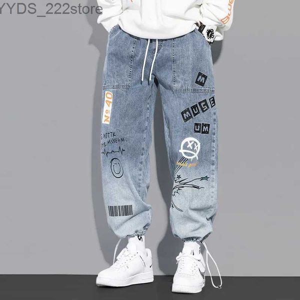 Jeans femminile di alta qualità pantaloni da uomo alla moda pantaloni hip-hop abbigliamento da strada da jogging pantaloni da uomo elastici di abbigliamento maschile