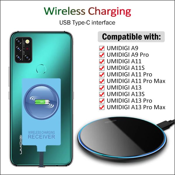 Зарядные устройства Qi беспроводной зарядки для Umidigi A11S A13S A9 A11 A13 Pro Max Wireless Charger+USB Typec Adapter