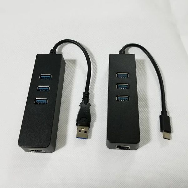 2024 Novo adaptador Ethernet do USB3.0 USB3.0 Gigabit 3 Portas USB 3.0 Hub USB para RJ45 LAN CART
