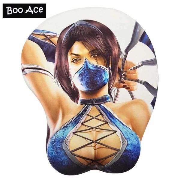 Cuscinetti per mouse polso riposa kitana sexy anime pad mouse mouse pad big morbido mammario 3d da gioco 3d cuscinetto da gioco mouse riposante y240423