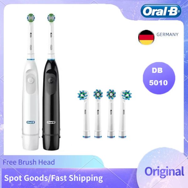 Cabeças oral B de dentes elétrica DB5010 Bateria alimentada 9600 rpm Ação cruzada Limpando dentes Pincel com 4pcs de escova de cabeça