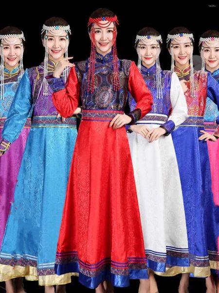 Этническая одежда женский стиль костюм внутренний монгольский одежда монгольский этикет платье красное танец