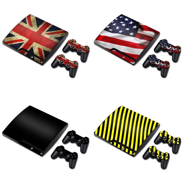 Adesivos console de jogo quente decalques para pS3 slim wrap tampa vinil para adesivos de pele slim pS3