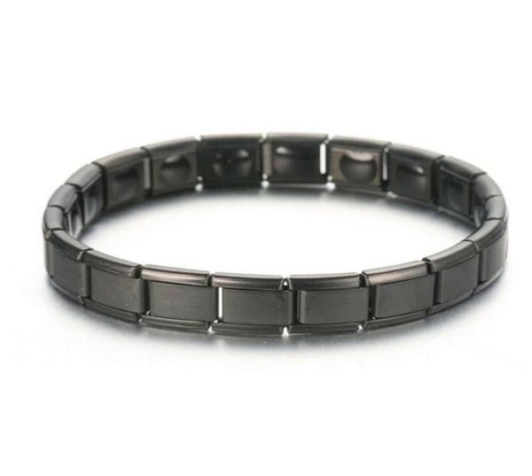 Mens Womens Germanium Stone Titanium Health Relief Expendable Magnetic Bracelet Link Chain9640030