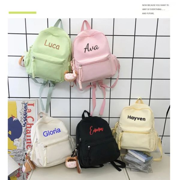 Taschen benutzerdefinierter Name Cute Bag Pack School Tasche für den personalisierten gestickten Rucksack Rucksack von Girl zurück zur Schule Eine personalisierte Tasche